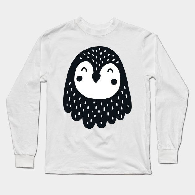 Owl - Scandinavian Style Long Sleeve T-Shirt by zaputu